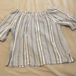 Off the shoulder striped top